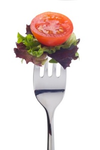Salad on a fork